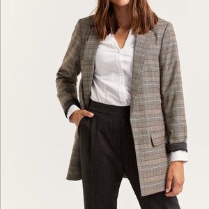 Glen Plaid Open Blazer
